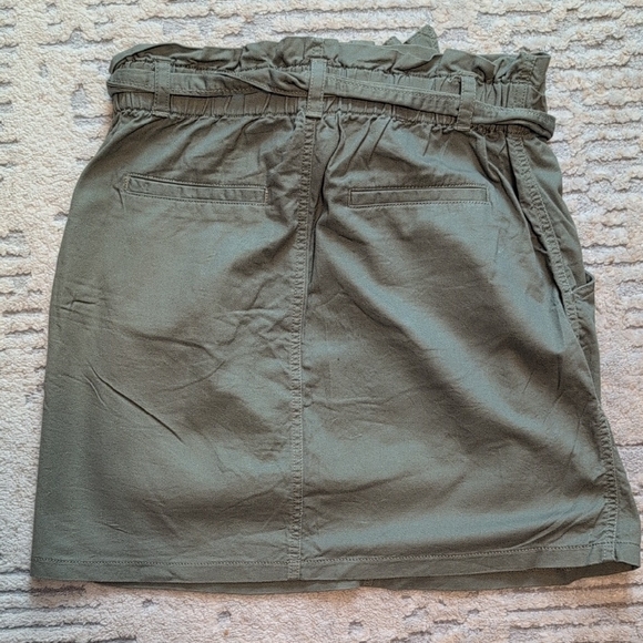 LOFT Olive Mini Skirt with Tie Detail - Picture 6 of 6